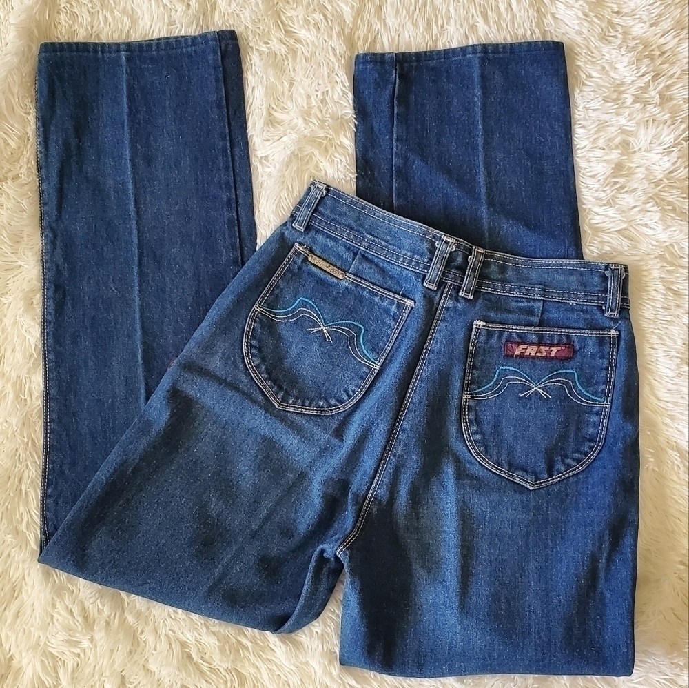Vintage super high waist straight leg FAST jeans 4/6